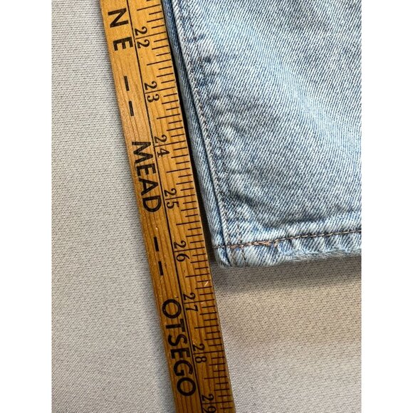 American Eagle Womens Straight Leg Distressed Jeans Denim Size 0 Blue Light Wash - Picture 9 of 11